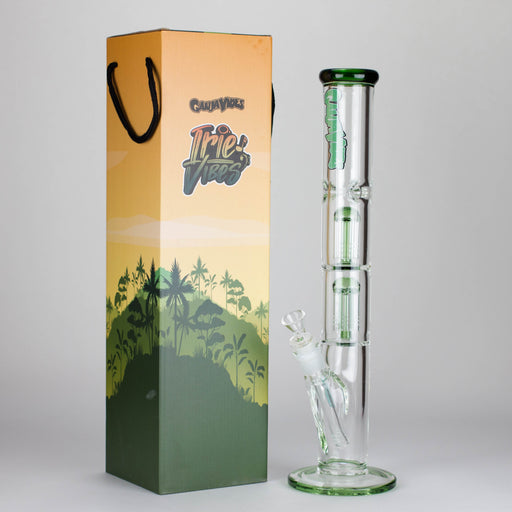 Ganjavibes | 17" Double Tree Percolator Glass Bong By Irie Vibes Glass Bong Maple Craft Inc