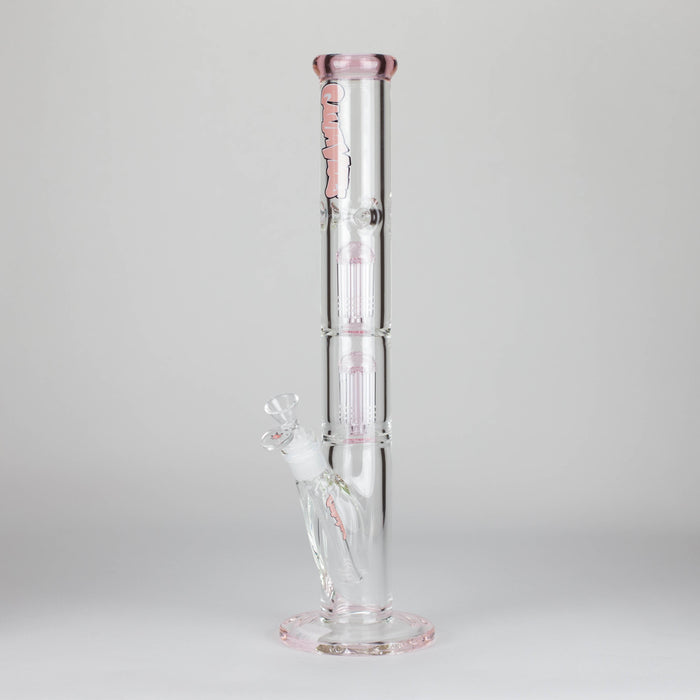 Ganjavibes | 17" Double Tree Percolator Glass Bong By Irie Vibes Glass Bong Maple Craft Inc Pink