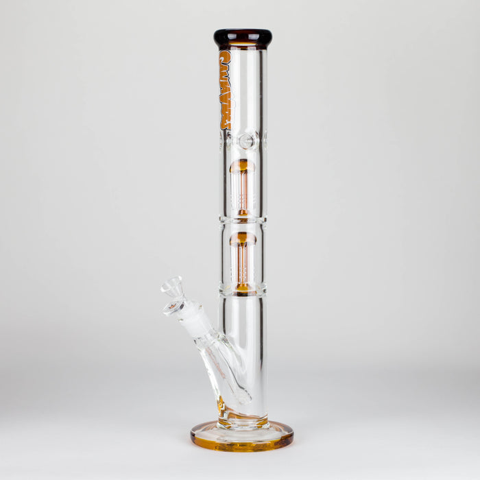 Ganjavibes | 17" Double Tree Percolator Glass Bong By Irie Vibes Glass Bong Maple Craft Inc Amber