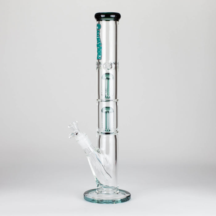 Ganjavibes | 17" Double Tree Percolator Glass Bong By Irie Vibes Glass Bong Maple Craft Inc Teal