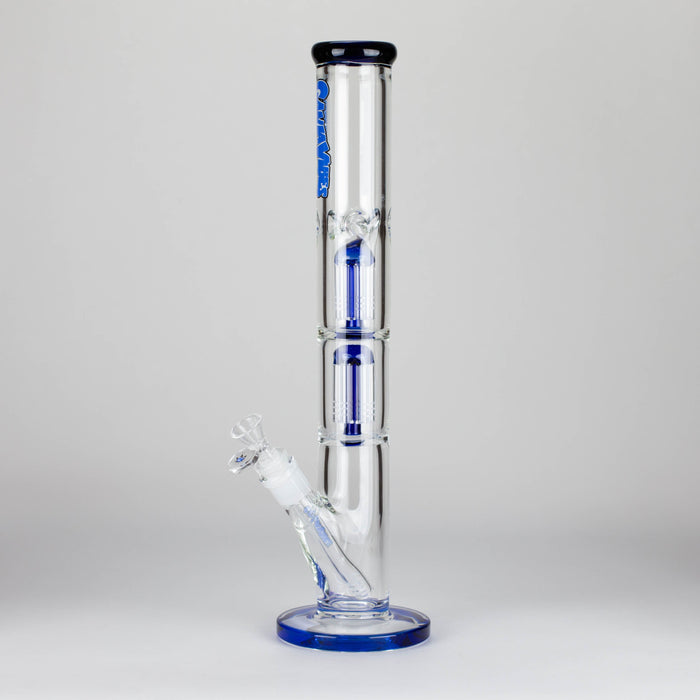 Ganjavibes | 17" Double Tree Percolator Glass Bong By Irie Vibes Glass Bong Maple Craft Inc Blue