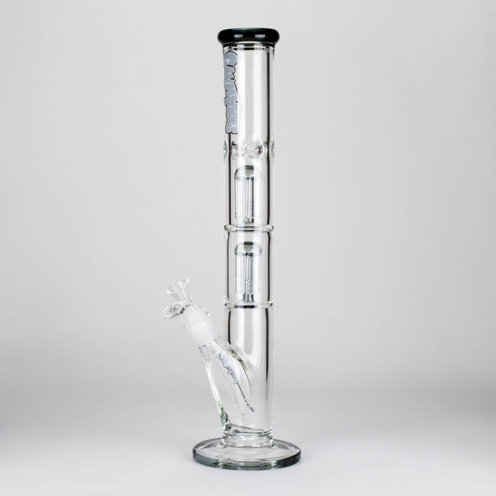Ganjavibes | 17" Double Tree Percolator Glass Bong By Irie Vibes Glass Bong Maple Craft Inc Grey