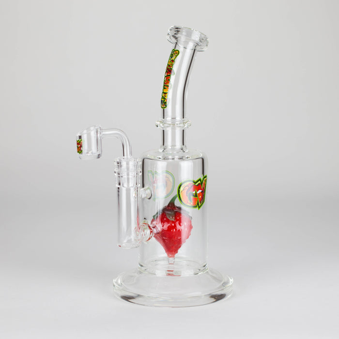 Ganjavibes | 8.5 inches Strawberry perc Waterpipe & Dabrig with Quartz Banger Glass Rig Maple Craft Inc