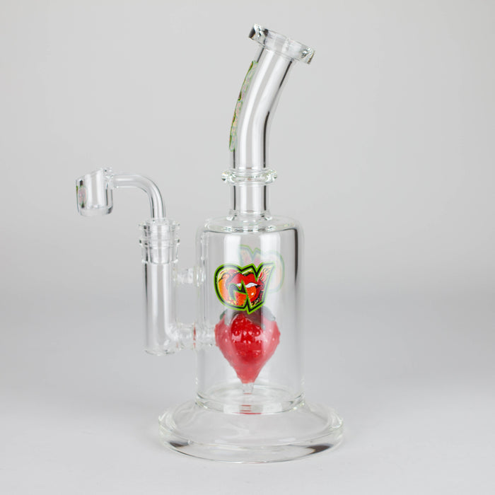 Ganjavibes | 8.5 inches Strawberry perc Waterpipe & Dabrig with Quartz Banger Glass Rig Maple Craft Inc