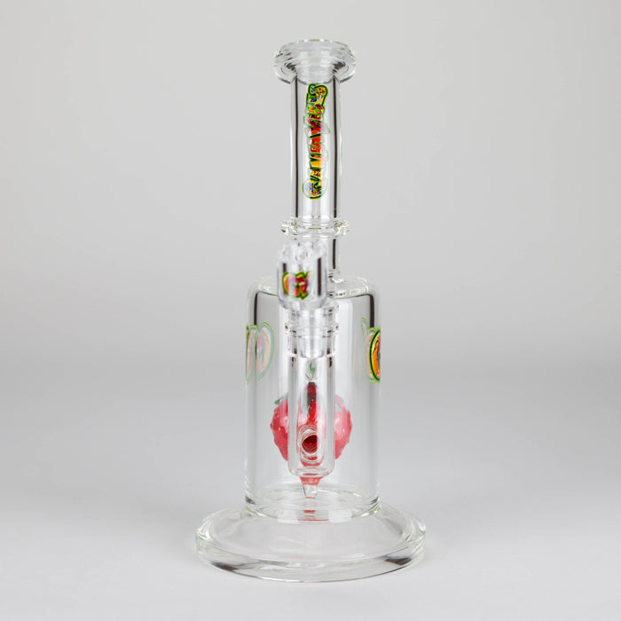 Ganjavibes | 8.5 inches Strawberry perc Waterpipe & Dabrig with Quartz Banger Glass Rig Maple Craft Inc