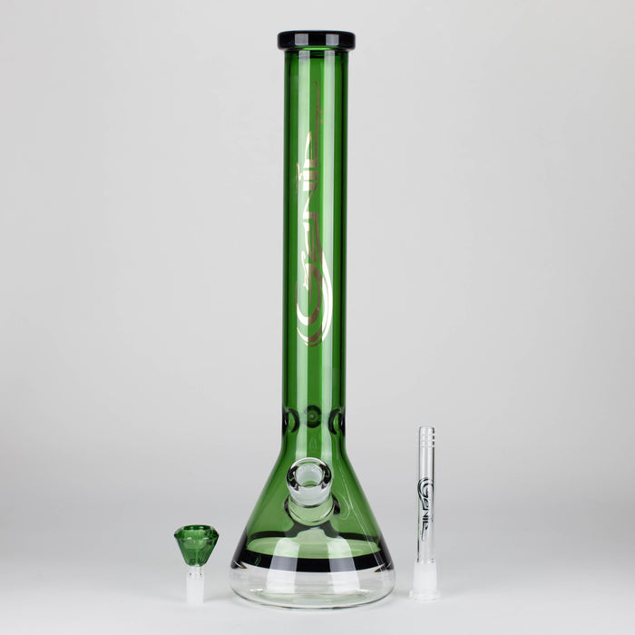 Genie | 18" 7 mm color-tube and clear-bottom beaker water bong [GE3110] Glass Bong ONE