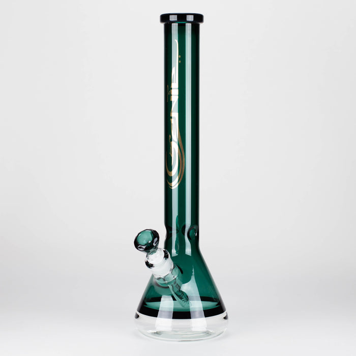 Genie | 18" 7 mm color-tube and clear-bottom beaker water bong [GE3110] Glass Bong ONE Teal