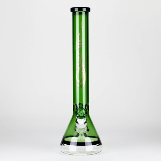 Genie | 18" 7 mm color-tube and clear-bottom beaker water bong [GE3110] Glass Bong ONE
