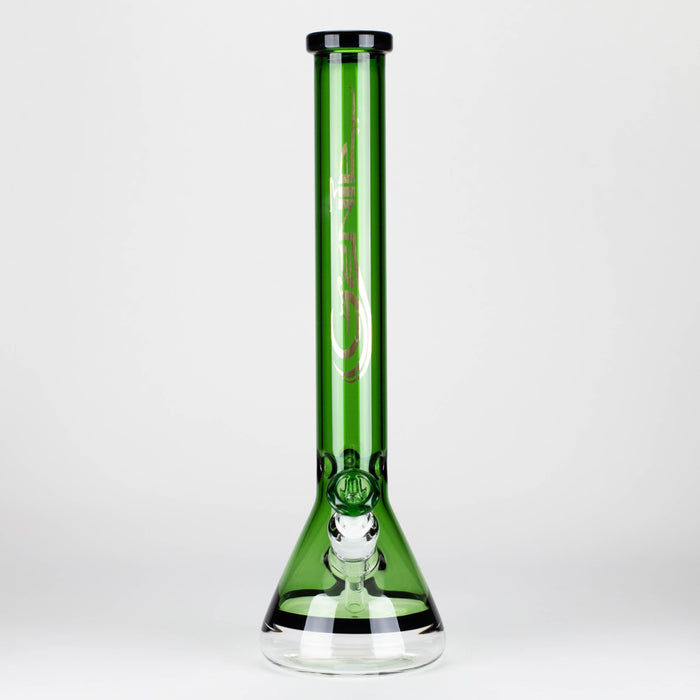 Genie | 18" 7 mm color-tube and clear-bottom beaker water bong [GE3110] Glass Bong ONE
