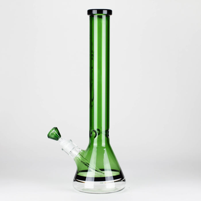 Genie | 18" 7 mm color-tube and clear-bottom beaker water bong [GE3110] Glass Bong ONE