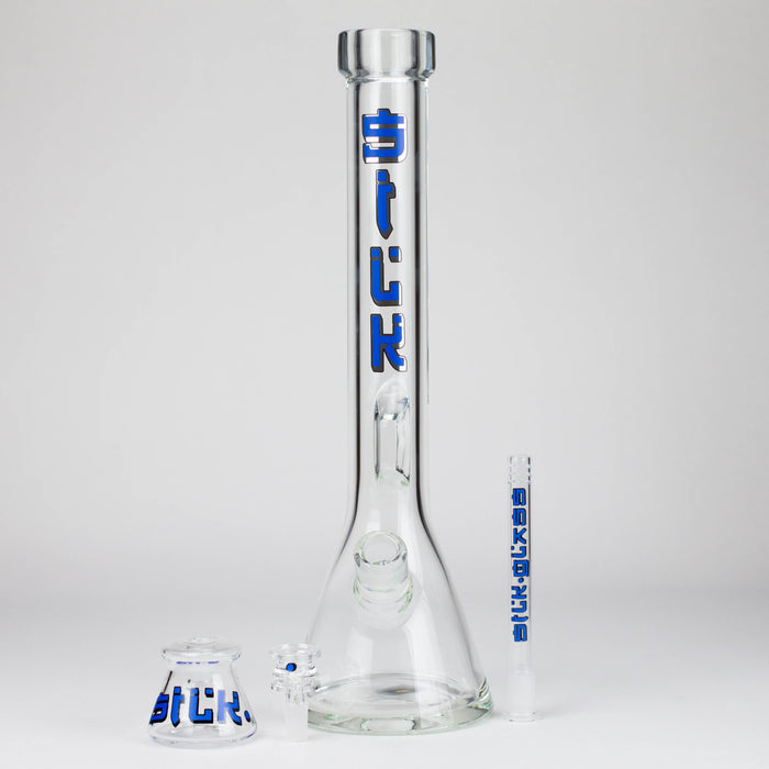 Silk Glass | 17" 10mm Thick Beaker Glass Bong with Accessories – Premium Gift Set Glass Bong Small Biz Distributors