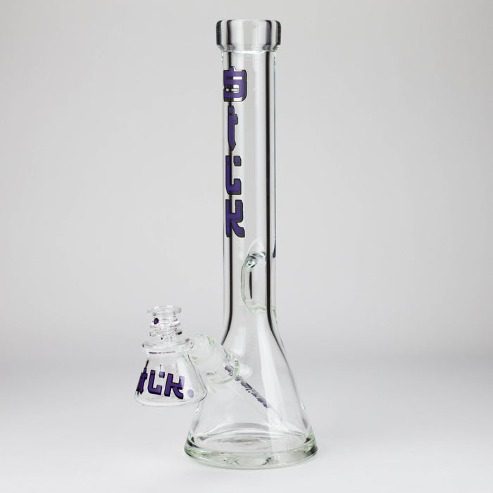 Silk Glass | 17" 10mm Thick Beaker Glass Bong with Accessories – Premium Gift Set Glass Bong Small Biz Distributors Purple