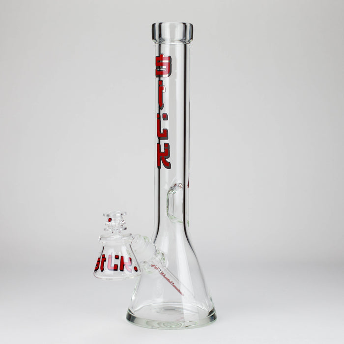 Silk Glass | 17" 10mm Thick Beaker Glass Bong with Accessories – Premium Gift Set Glass Bong Small Biz Distributors Red