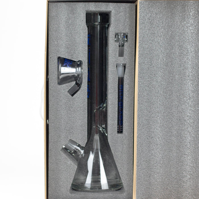 Silk Glass | 17" 10mm Thick Beaker Glass Bong with Accessories – Premium Gift Set Glass Bong Small Biz Distributors