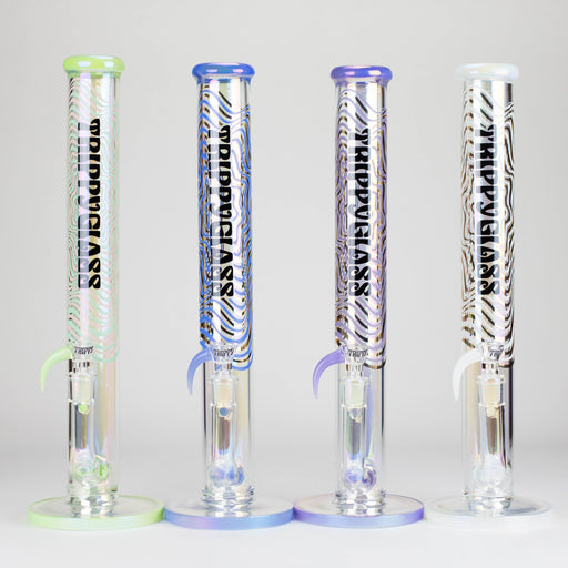 Trippy Glass | 17" Holographic Double Inline Straight Tube Glass Bong Glass Bong Small Biz Distributors