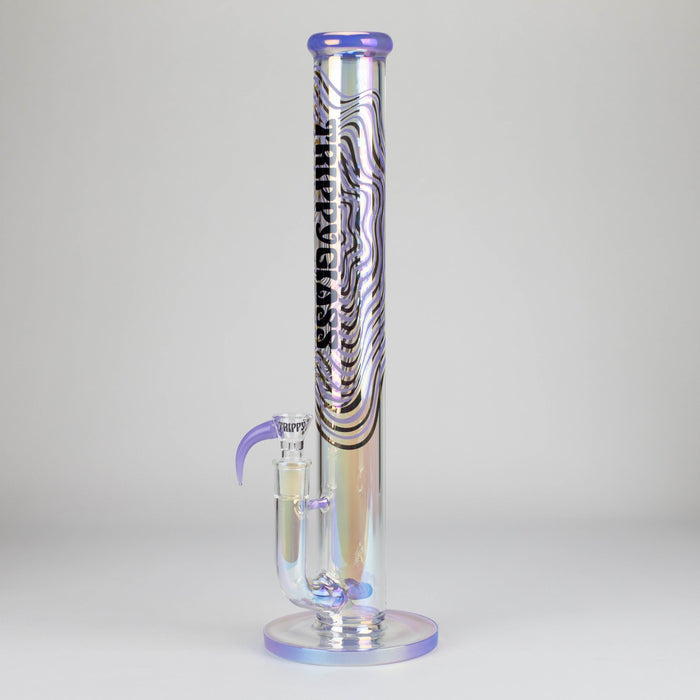 Trippy Glass | 17" Holographic Double Inline Straight Tube Glass Bong Glass Bong Small Biz Distributors Purple