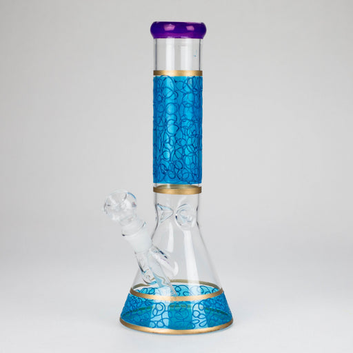 12" Printed beaker glass water bong-Assorted Glass Bong Bongzie Smokes