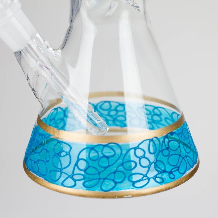 12" Printed beaker glass water bong-Assorted Glass Bong Bongzie Smokes
