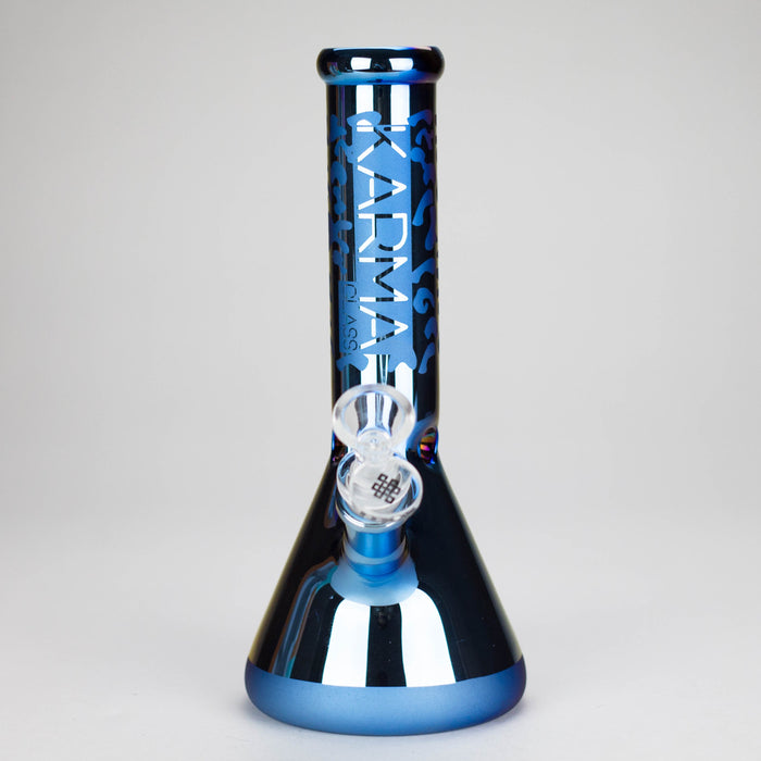 Karma | 9" Beaker Blue Metallic Glass Bong Glass Bong Maq Distributors