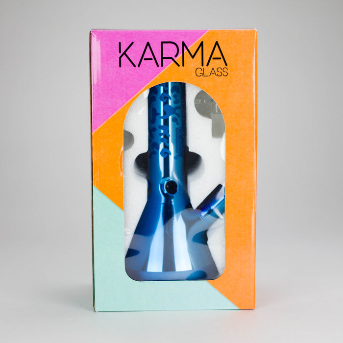 Karma | 9" Beaker Blue Metallic Glass Bong Glass Bong Maq Distributors