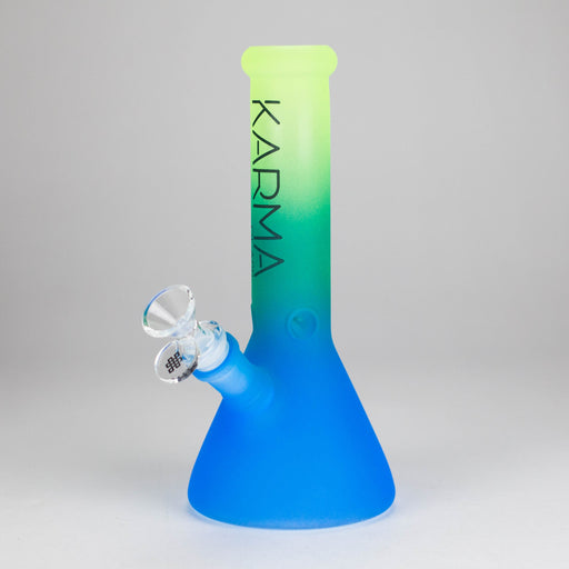 Karma | 9" Beaker 3 Toned Frosted Glass Bong Glass Bong Maq Distributors