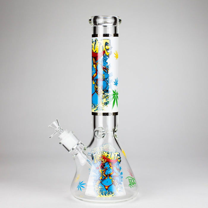 14" 7 mm Glass Bong With Pirate Design Glass Bong 777 Smoke