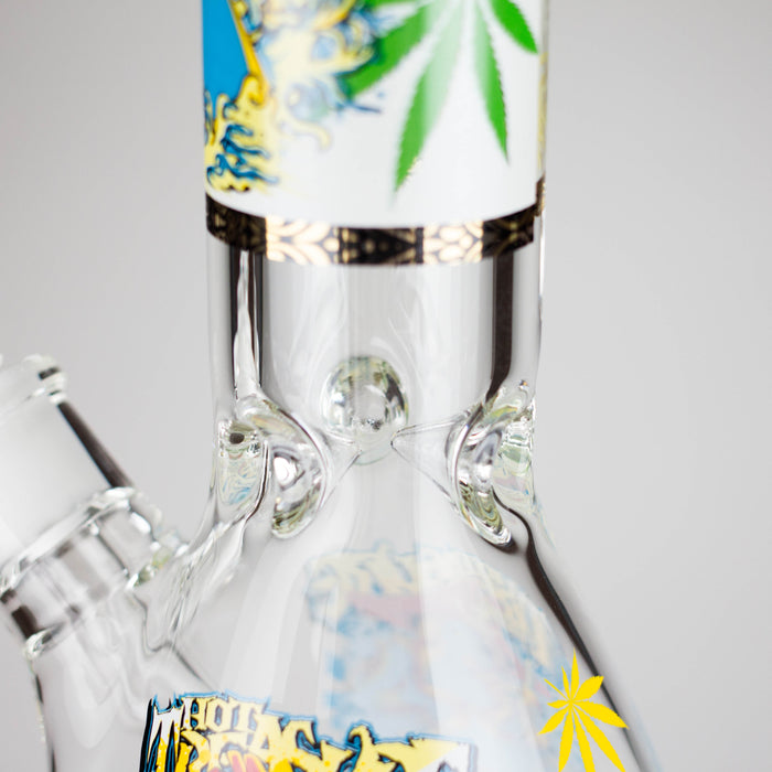 14" 7 mm Glass Bong With Pirate Design Glass Bong 777 Smoke