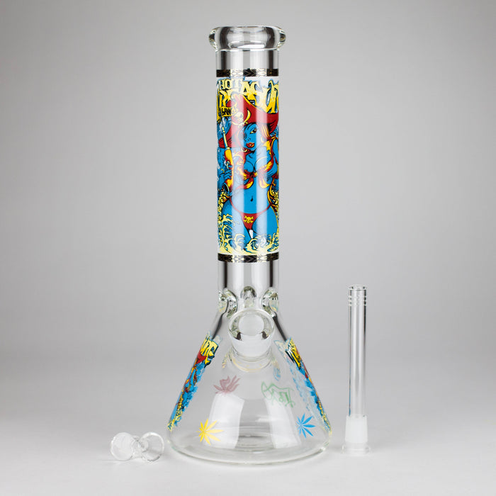 14" 7 mm Glass Bong With Pirate Design Glass Bong 777 Smoke