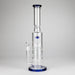 15" Color accented glass water bong with Double Perc Glass Bong 777 Smoke