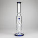 15" Color accented glass water bong with Double Perc Glass Bong 777 Smoke