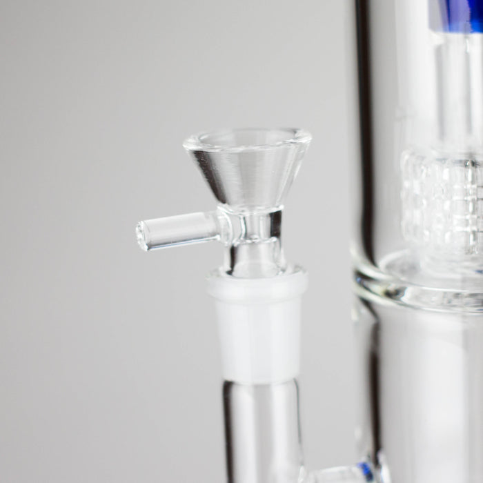 15" Color accented glass water bong with Double Perc Glass Bong 777 Smoke