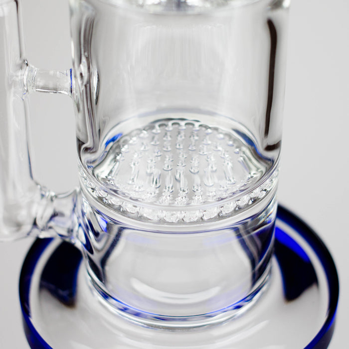 15" Color accented glass water bong with Double Perc Glass Bong 777 Smoke