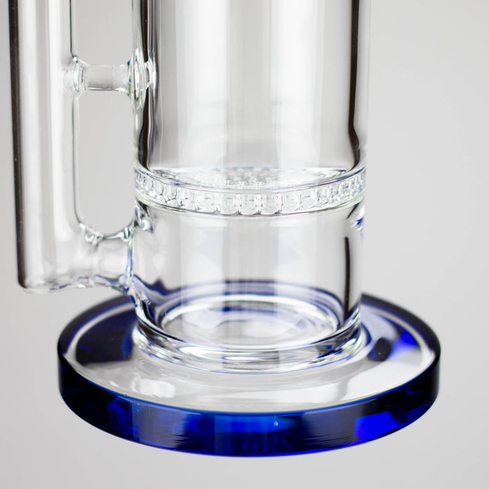 15" Color accented glass water bong with Double Perc Glass Bong 777 Smoke