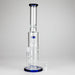 15" Color accented glass water bong with Double Perc Glass Bong 777 Smoke