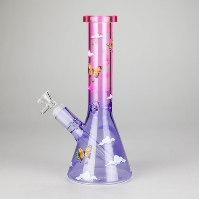 Z10" Glass Bong With The Butterfly Design Glass Bong 777 Smoke