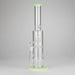 15" Color accented glass water bong with Double Perc Glass Bong 777 Smoke Green