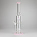 15" Color accented glass water bong with Double Perc Glass Bong 777 Smoke Pink