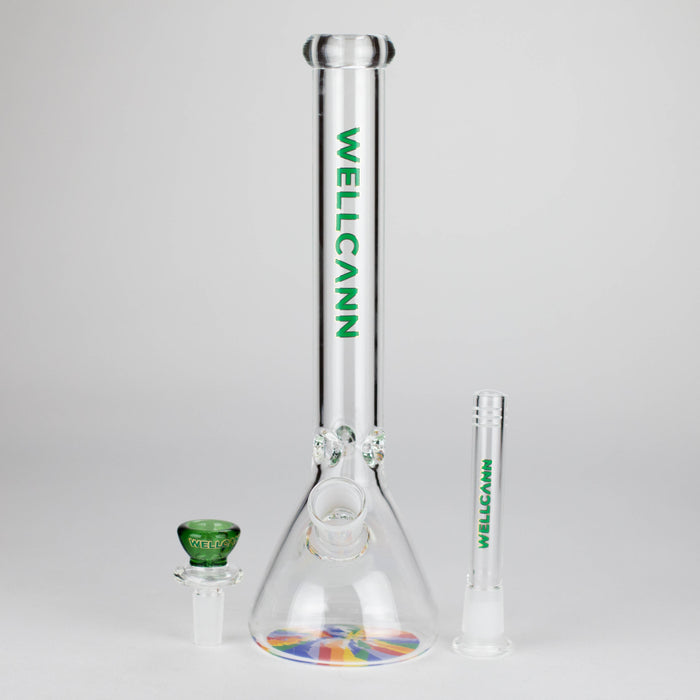 WellCann | 11" Beaker Glass Bong Glass Bong Smoking Cat Distribution