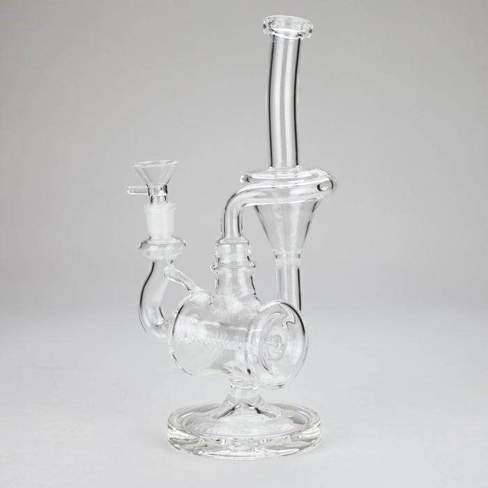 11″ Clear Recycler Glass Bong with inline diffuser [C8032] Glass Bong Canadian Distributor