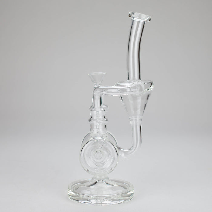 11″ Clear Recycler Glass Bong with inline diffuser [C8032] Glass Bong Canadian Distributor