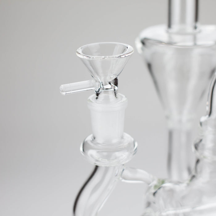 11″ Clear Recycler Glass Bong with inline diffuser [C8032] Glass Bong Canadian Distributor