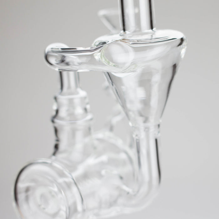 11″ Clear Recycler Glass Bong with inline diffuser [C8032] Glass Bong Canadian Distributor