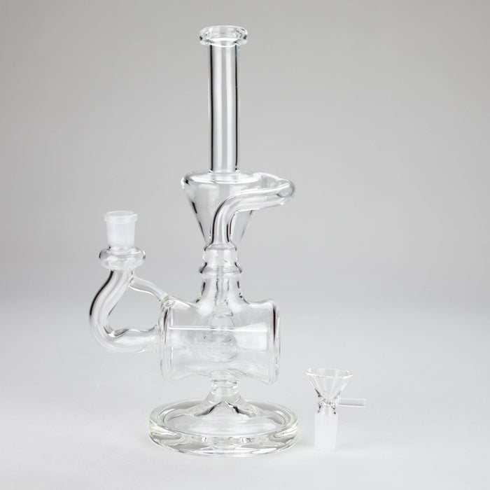 11″ Clear Recycler Glass Bong with inline diffuser [C8032] Glass Bong Canadian Distributor