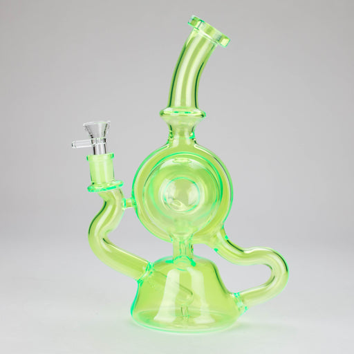 11″ Slim Green Recycler Glass Bong [C8033] Glass Bong Canadian Distributor