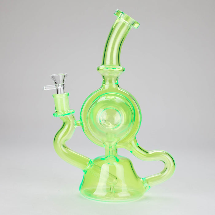 11″ Slim Green Recycler Glass Bong [C8033] Glass Bong Canadian Distributor