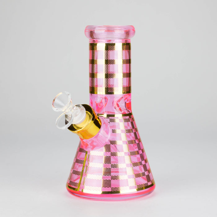 8" Soft glass beaker water bong [M08402] Glass Bong Canadian Distributor Pink