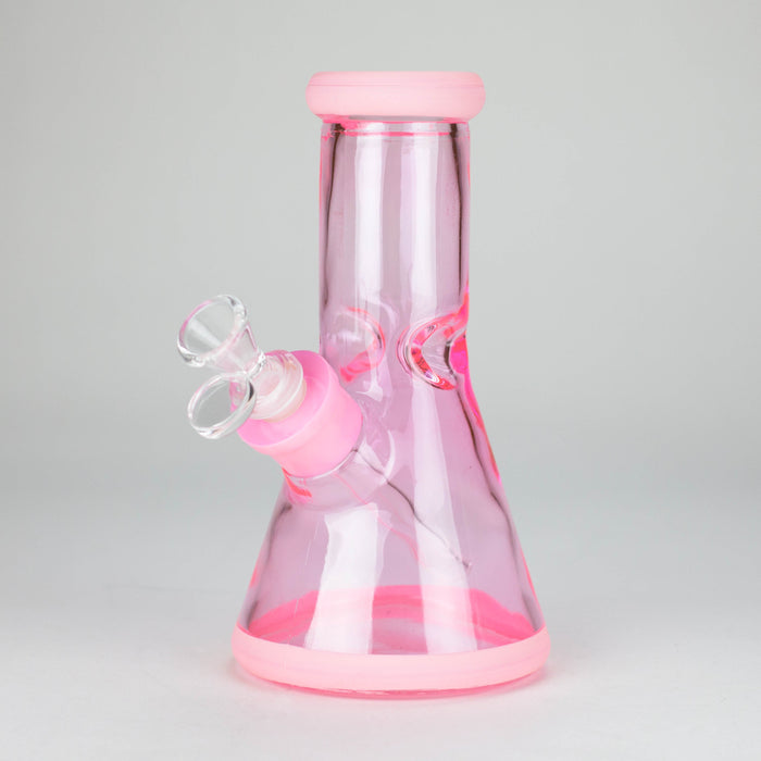 8" Soft glass beaker water bong [M08002] Glass Bong Canadian Distributor Pink