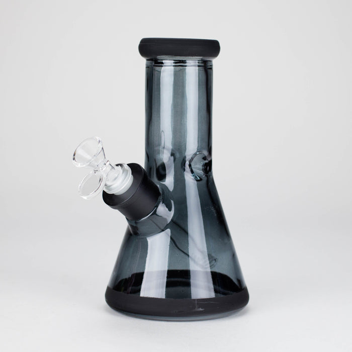 8" Soft glass beaker water bong [M08002] Glass Bong Canadian Distributor Black