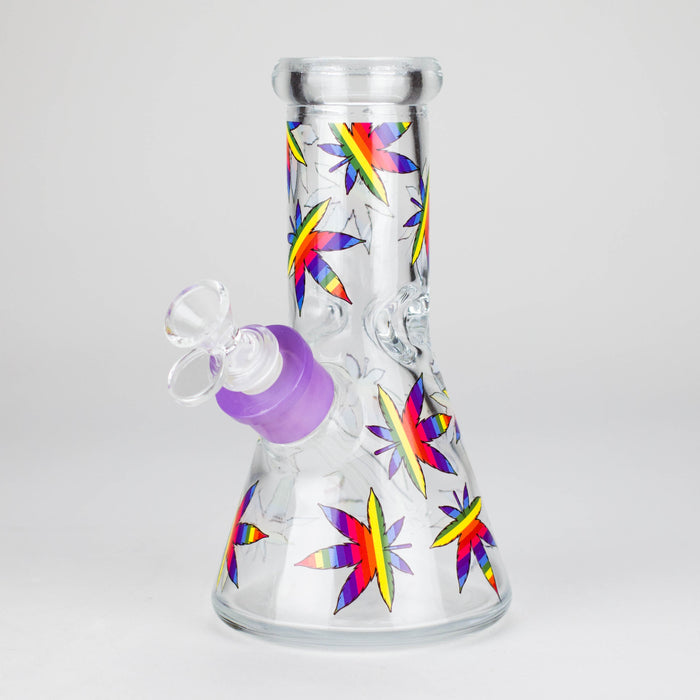 8" Soft glass beaker water bong [M08407] Glass Bong Canadian Distributor Colorful