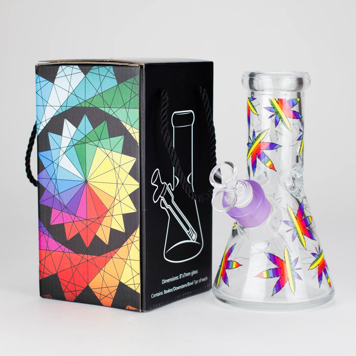 8" Soft glass beaker water bong [M08407] Glass Bong Canadian Distributor